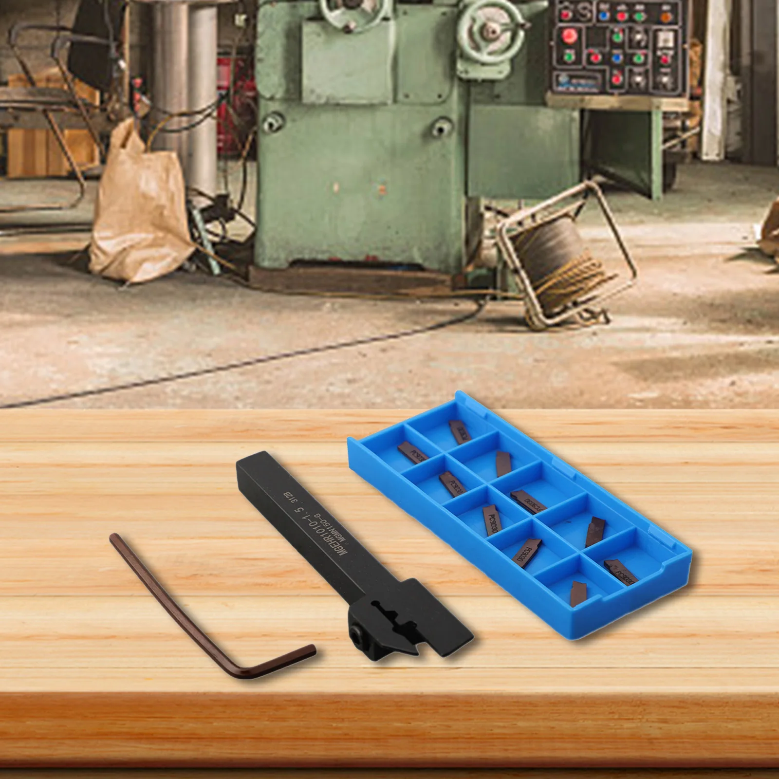 12pcs MGMN150-G Inserts MGEHR1010-1.5 Turning Tool Holder Wrench Carbide Turning Tool External Grooving Tool Boring Bars