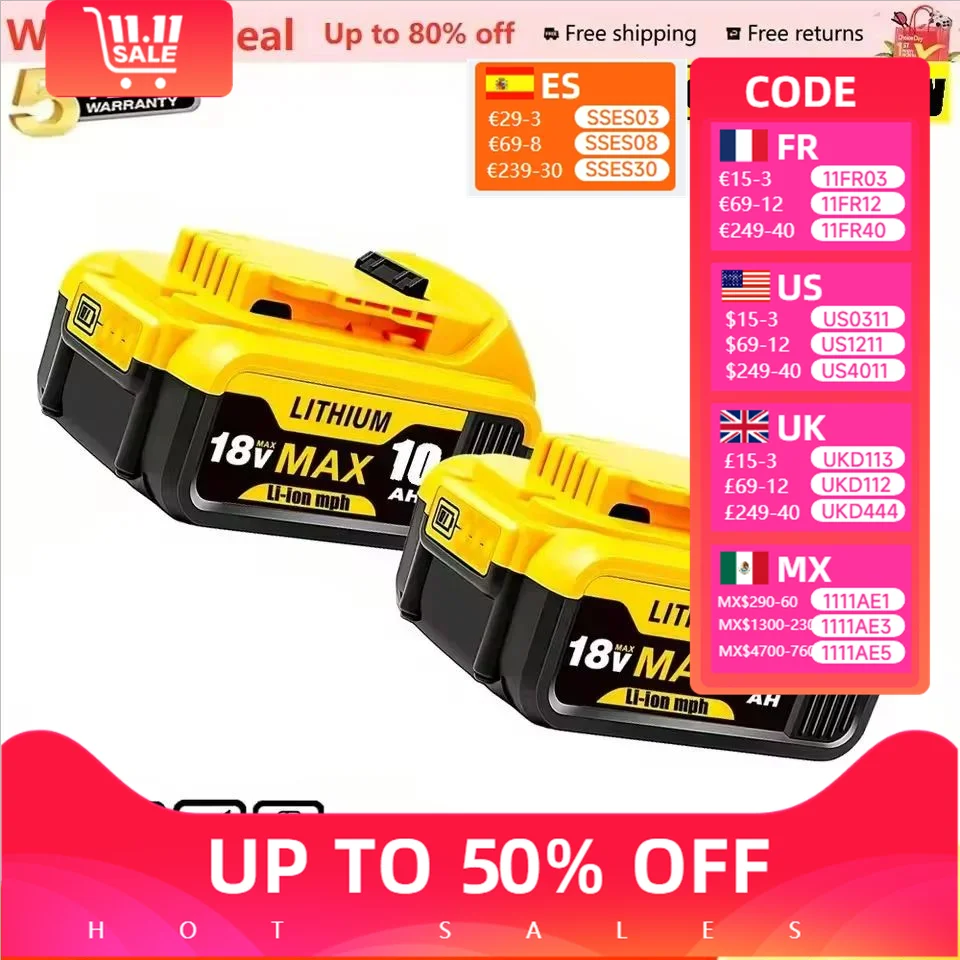 

For Dewalt 18V 12.0Ah Rechargeable battery for Dewalt Cordless screwdriver drill Screw gun wrench impact batteries DCB200 DCD790
