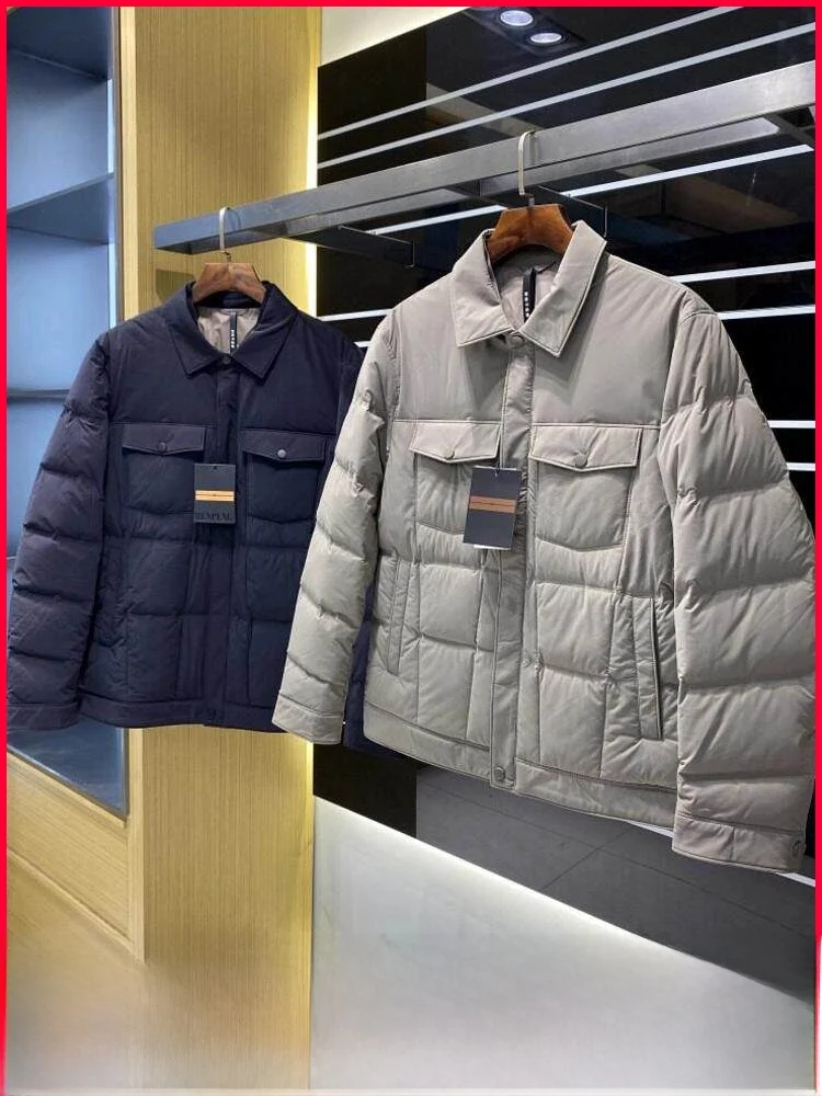 

Мужская повседневная куртка-пуховик с 90% утиным пухом, теплая, для поездок на работу и активного отдыха, в рабочем стиле, на молнии, из нейлоновой ткани, стандартный крой
