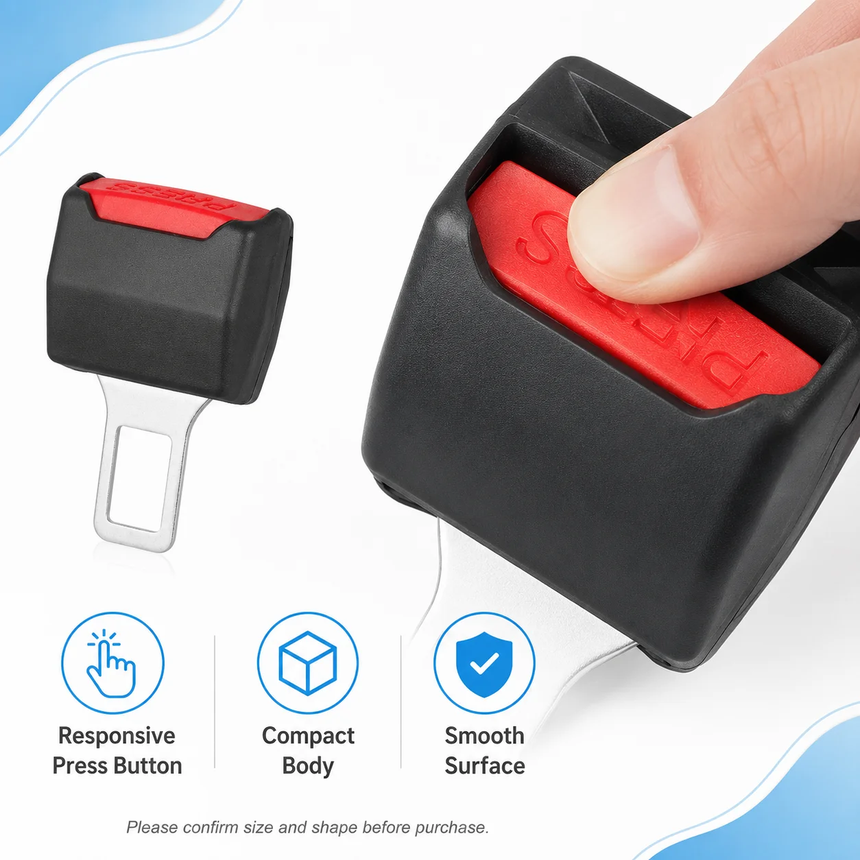 2/4PCS Car Safety Seat Belt Buckle Clip Universal Auto Belt Latch Insert Metal Replacement Part For Vehicle Interior Accessories