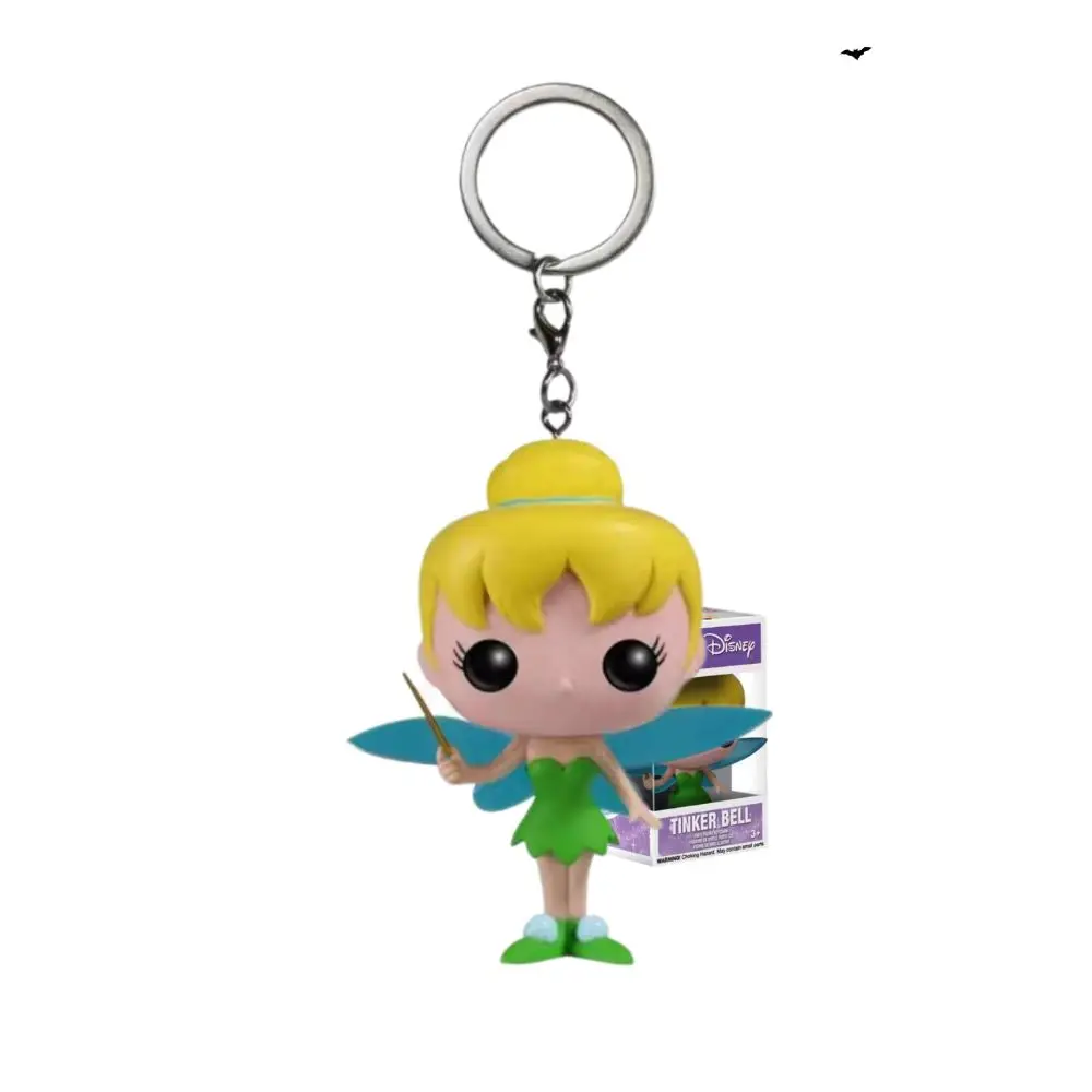 2024 NEW Pocket Princess Ariel Mermaid Keychain Action Figure Toys Tinker Bell JASMINE Cinderella Action Figure Toy