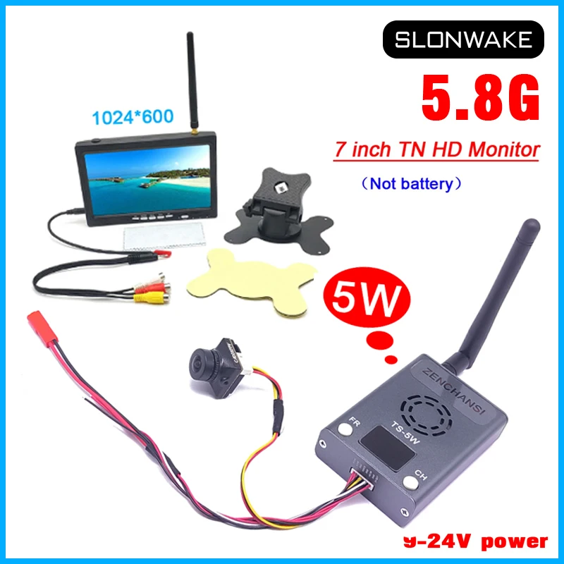 

Long Range 5.8G 56CH Transmitter TS-5W FPV FM Module and CMOS 1200TVL camera with 7inch Monitor For FPV Multicopter Aircraft