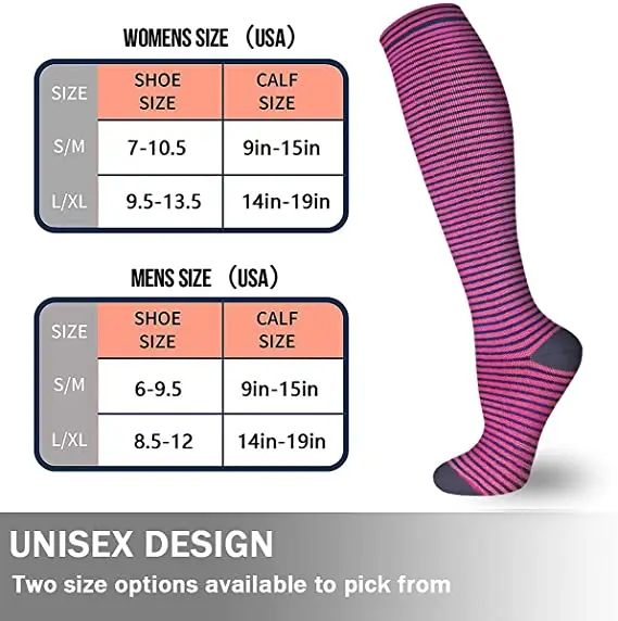 New Compression Socks Fit For Medical Edema Diabetes Varicose Veins Socks Outdoor Men Women Running Hiking Sports Socks