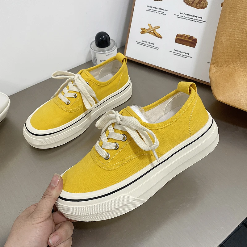 tenis-de-lona-de-cor-solida-feminino-sapatos-de-caminhada-planos-com-cadarco-estilo-simples-sapatos-casuais-leves-para-estudantes