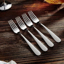 4pcs Dinner Forks Stainless Steel Dessert Salad Forks Dishwasher Safe For Home And Restaurant (8.2in