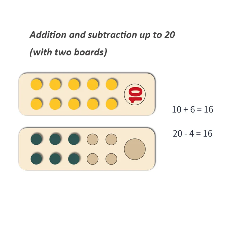 어린이 몬테소리 교육용 나무 수학 장난감 1-10 숫자 카운터 학습 디지털 텐프레임 인지 계산 감각 보드 게임