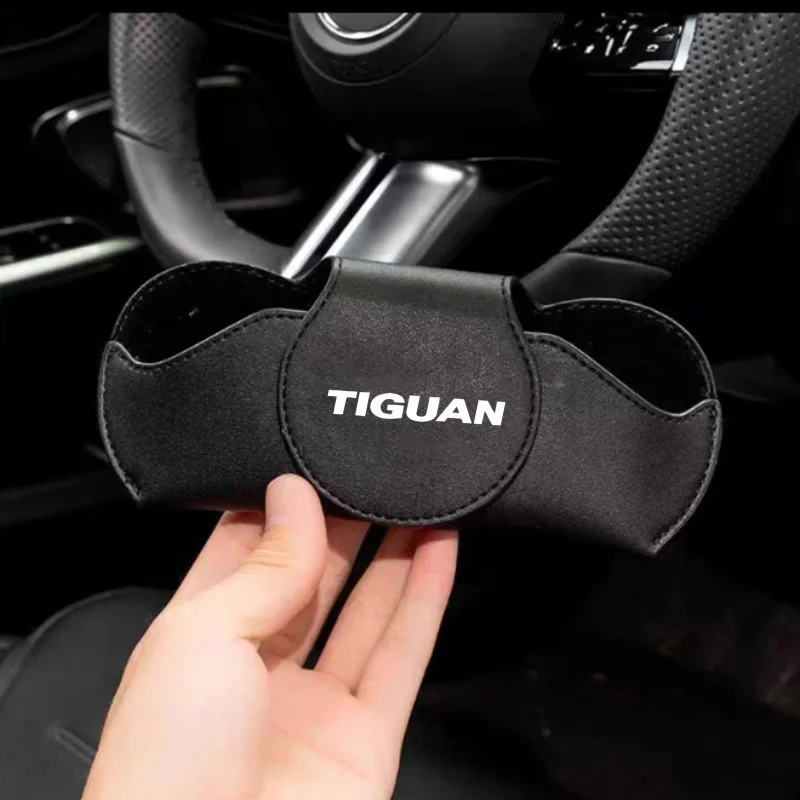 Car Glasses Case Auto Sun Visor Glasses Holder Sunglasses Clip Universal For VW Tiguan mk1 mk2 5N 2 R 2021 2020 2019 2018 - 2009