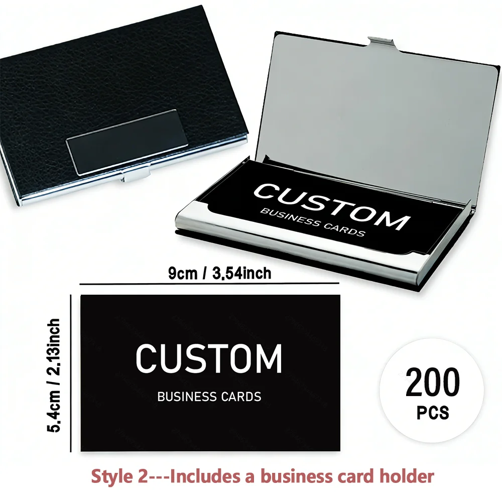200/500/1000 Stück Anpassbare Karten, Personalisierte Visitenkarten mit Acryl-Aufbewahrungsbox, Matte Dankeskarten und Einladungen
