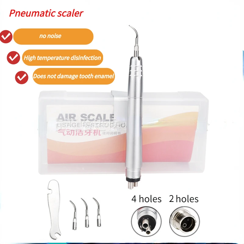 

1 Piece 4/2 Hole Dental Pneumatic Scaler Ultrasonic Scaler To Remove Tooth Stains And Calculus Oral Cleaning Tool