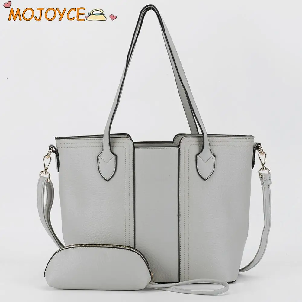 

Ladies Causal Bucket Bag with Purse Large Capacity Tote Handbag Simple Crossbody Bags PU Leather Sling Bag Commute Shoulder Bag