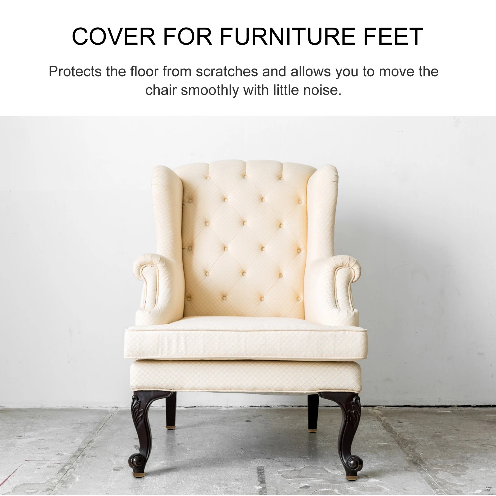 

4 Pcs Wood Grain Chair Leg Cover Furniture Feet Caps Floor Protectors Sliders Round Plastic Material Scratch Protection Smooth