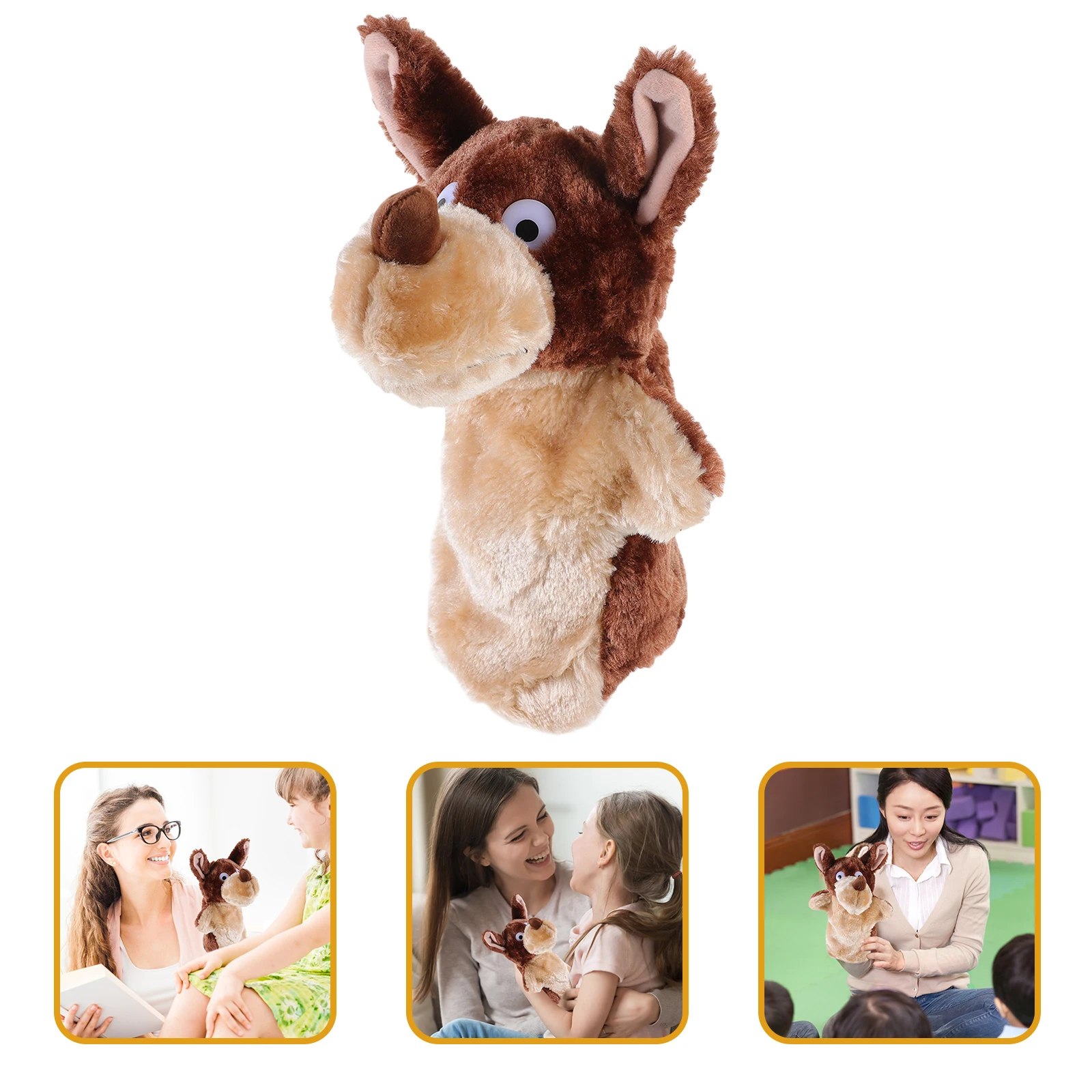 Giocattolo del lupo del fumetto del burattino della mano del materiale sicuro e delicato per le abilità di comunicazione dei bambini e la fiducia personale