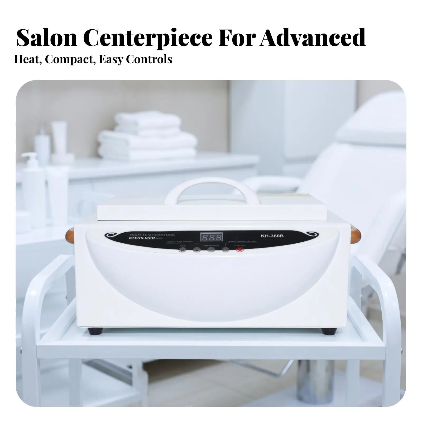 High-Temperature Cabinet | Digital Touch Control Panel, Space-Saving Countertop Design with Metal Tray, for Beauty Parlors