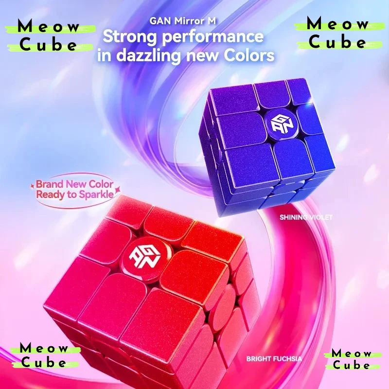 

[MeowCube] Gan Mirror M Purple UV Cube Magnetic Magic Speed Cube Hands-on Professional Cast Coated Gan Mirror M Red Fidget Toys