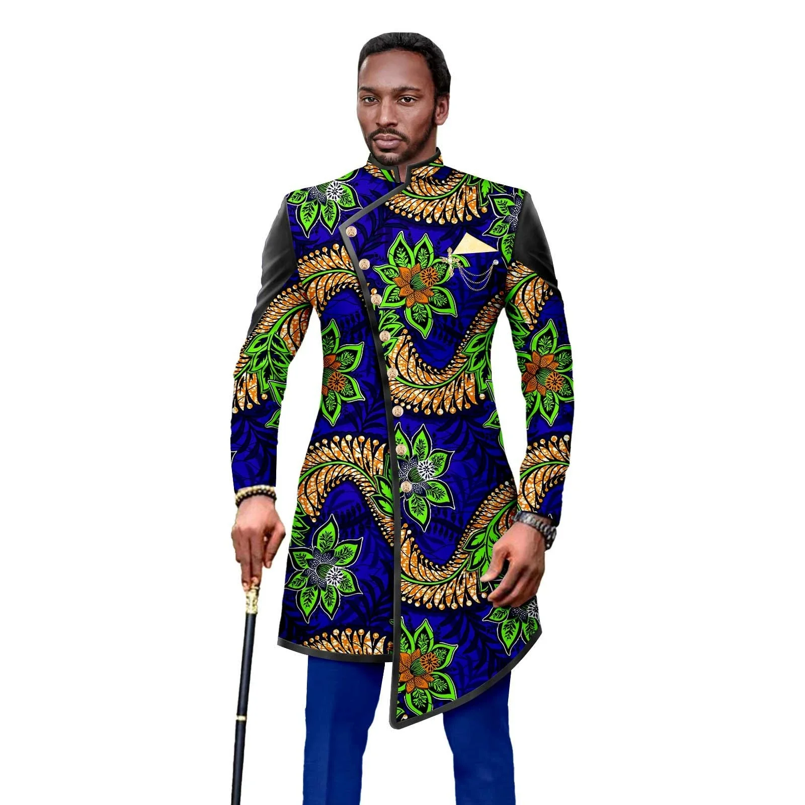 Sale New African Suit for Men Traditional Wedding Bazin Riche Attire Custom Business Attire Fashion Jacket Coat Pants Set Party