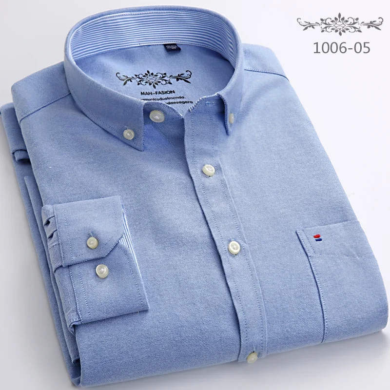 Camisa de manga larga para hombre, camisa plian formal ajustada, ropa de oficina con un solo bolsillo, tops de diseñador de algodón a cuadros