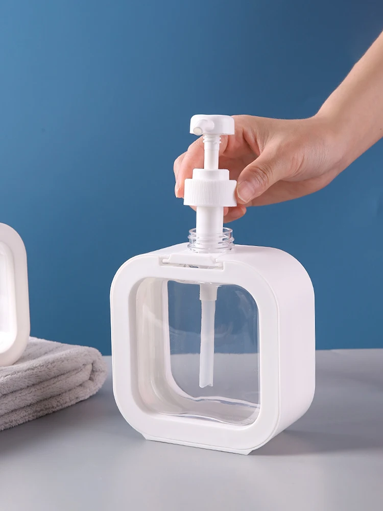 1/2 Stück Seifenspenderflasche mit großer Kapazität, transparente, sichtbare Kunststoff-Pressflasche, geeignet für Reisen, Küche, Badezimmer – Detail 11