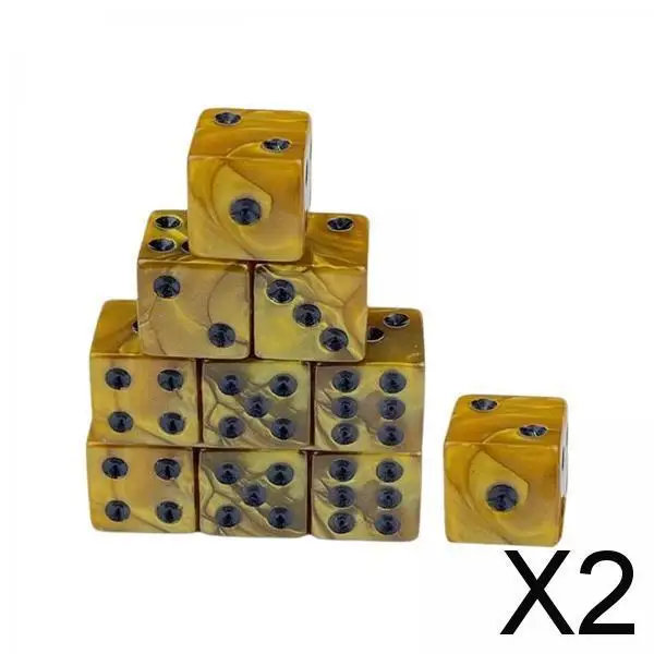 

2x10x 0.6inch Game Dices Teaching Aids for Table Game Role Play Math Teaching