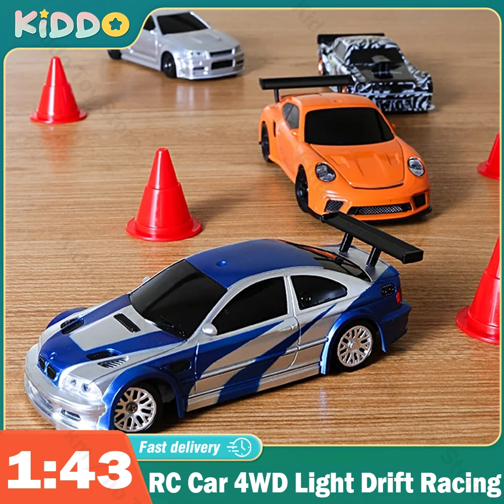 1/43 RC Car 4WD Light 2.4G Radio Remote Control Racing Drift Cars   Eletric Professional GTR Model High Speed Toys for Kid Gifts