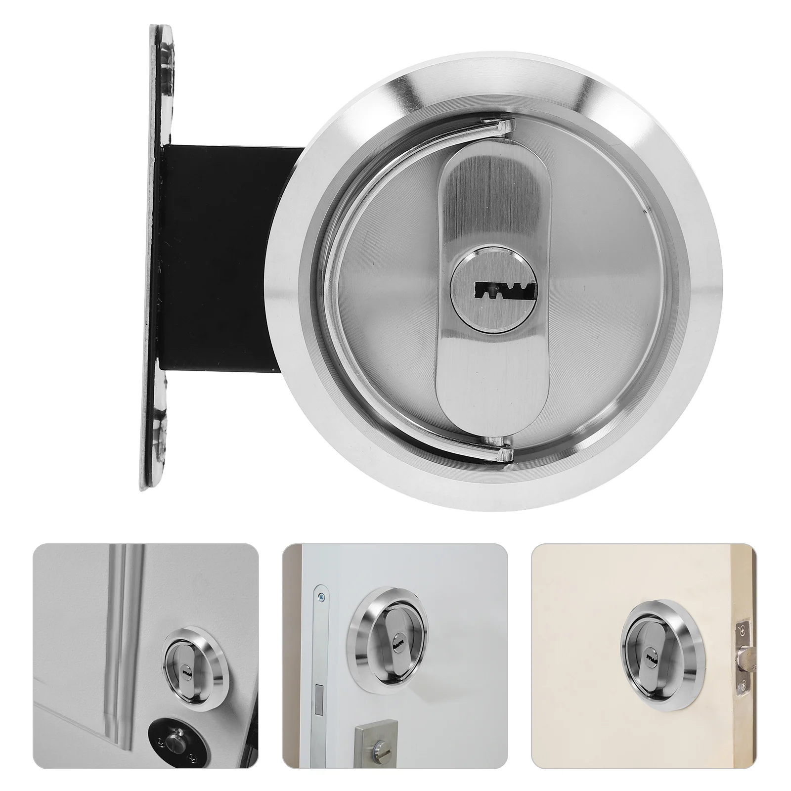 

304 Stainless Steel Hidden Door Invisible Privacy Latch Heavy Duty Gate Lock For Bedroom Bathroom Kitchen Doors Easy Install