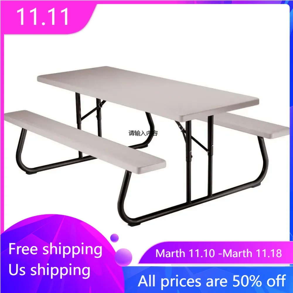 LIFETIME 22119 Folding Picnic Table, 6 Feet, Putty Easy To Fold  Easy To Assemble Outdoor Tables Outdoor Furniture