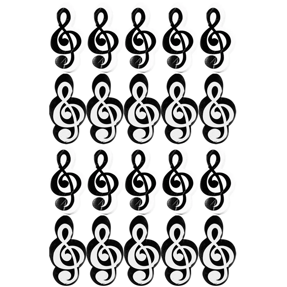 20 Pcs Musical Student Rewards Shaped Erasers Small Tiny for Kids Bulk Pencils Symbol Cute Students Cartoon Office