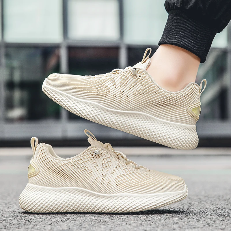 Sapatos esportivos masculinos clássicos legais de cano baixo elegantes respiráveis tênis de corrida casuais de tamanho grande