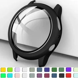 Vidrio templado y funda para Samsung Galaxy Watch Active 2, 44mm, 40mm, cubierta completa, Protector de pantalla