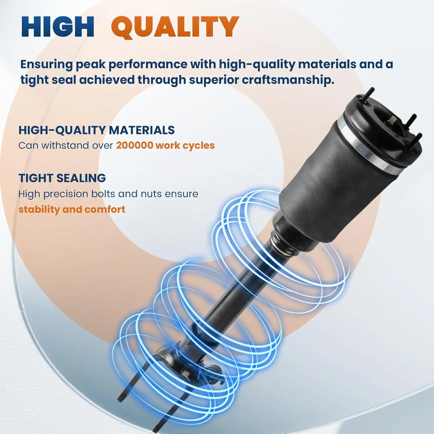 Puntone sospensione pneumatica anteriore nero 2 pezzi per Mercedes-Benz X164 GL450 GL550 W164 ML320