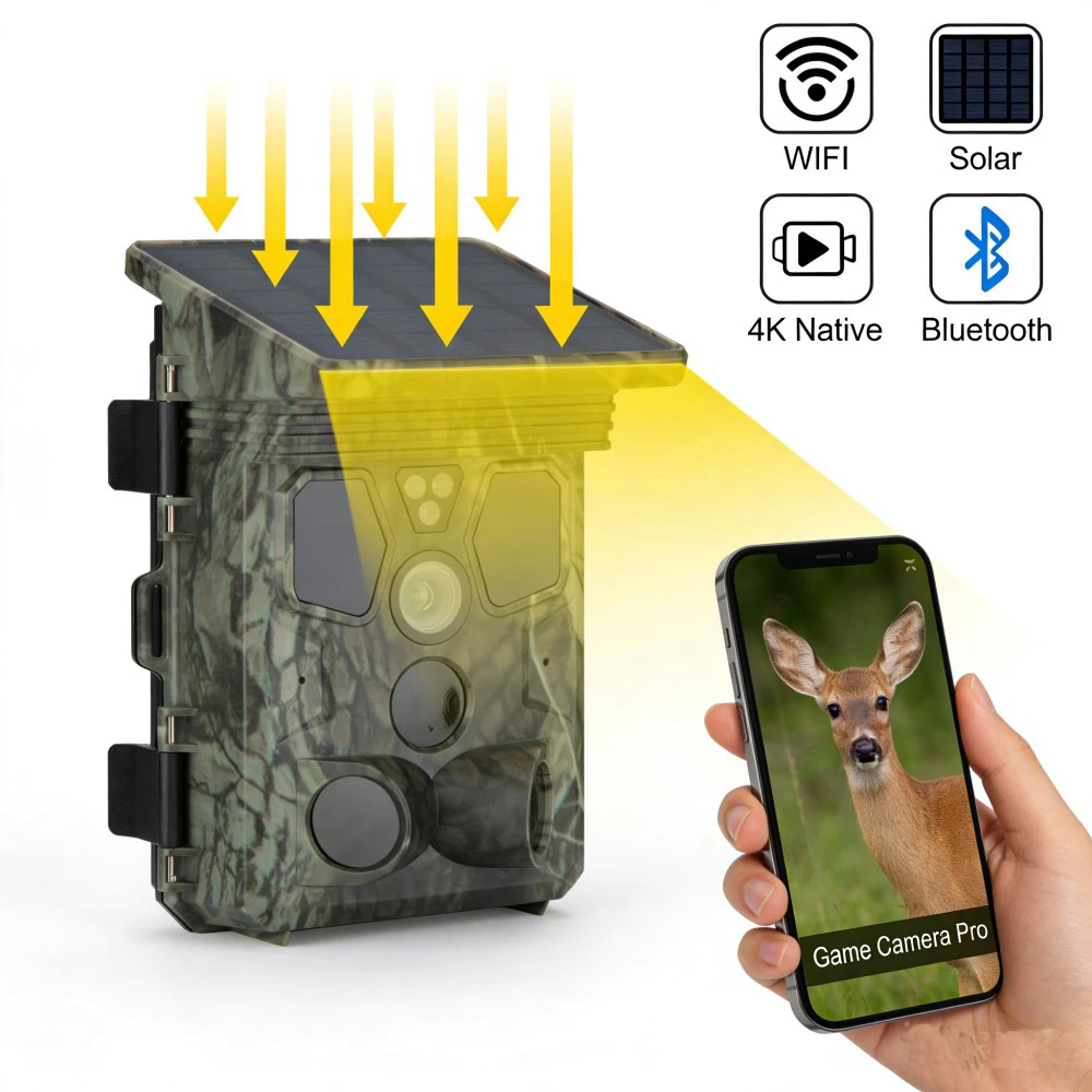 Shotkam Hunting Caza Camera APP 4K 50MP 940NM WiFi Trail Camera Bluetooth Game Night Vision Motion Activated Waterproof Wildlife