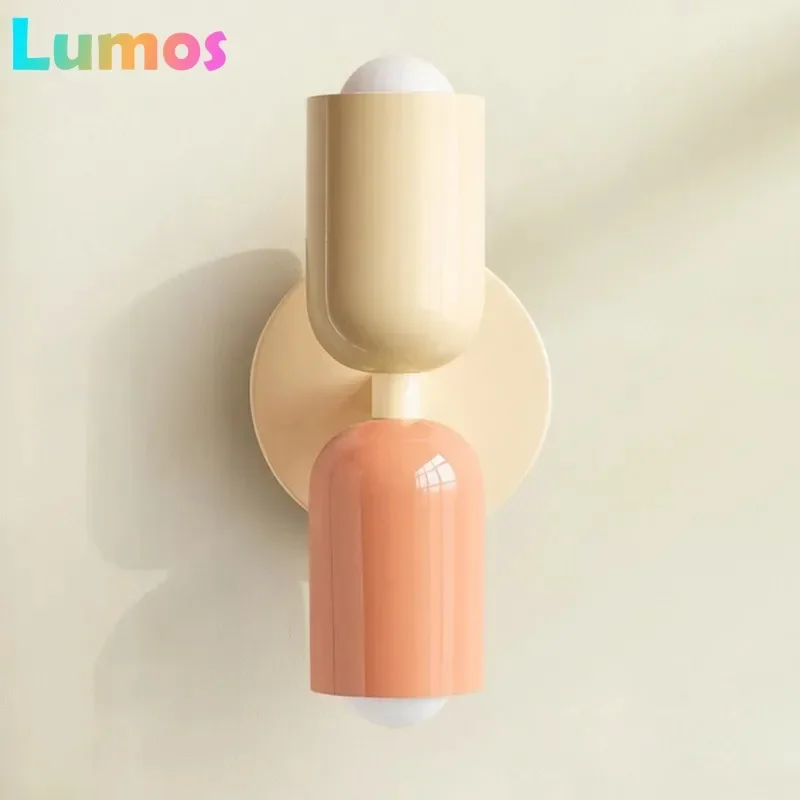 

PF Nordic LED Wall Lamps Modern Minimalist Cream Double Head Lights For Living Room Bedroom Bedside Study Indoor Decoration Fixt