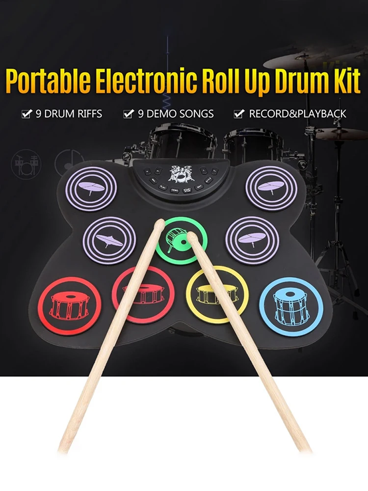 

Электронный контроллер для барабанной педали, настольный барабанный набор USB с барабанными палочками, сенсорная чувствительность, отличный подарок на праздник или день рождения для детей