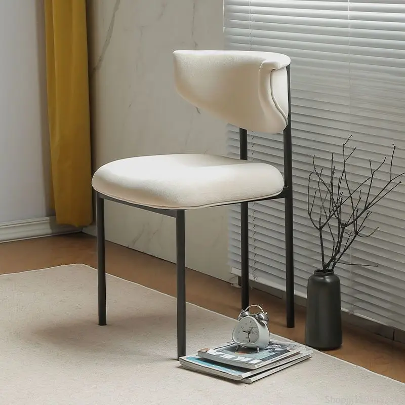 Multi-Functional Velvet Backrest Stool for Compact Living Rooms/Dining Areas/Makeup Vanity, Nordic Contract Grade Seating