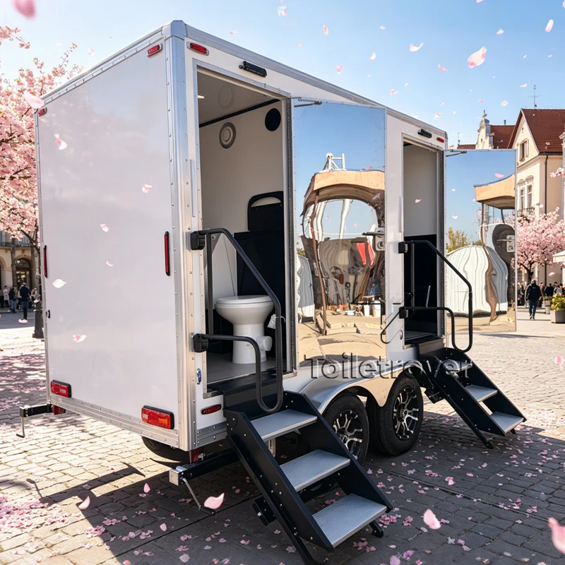 

High Quality Vip Luxury Portable Bathroom Trailer Premium Restroom Trailer Outdoor Mobile Toilet Trailer with Multiple Functions