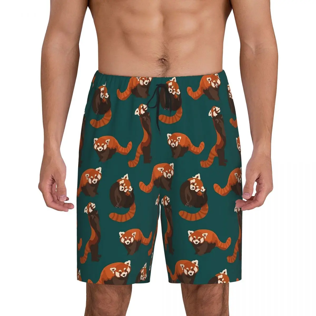 

Мужские короткие пижамные шорты с принтом красной панды, домашние шорты для сна и отдыха