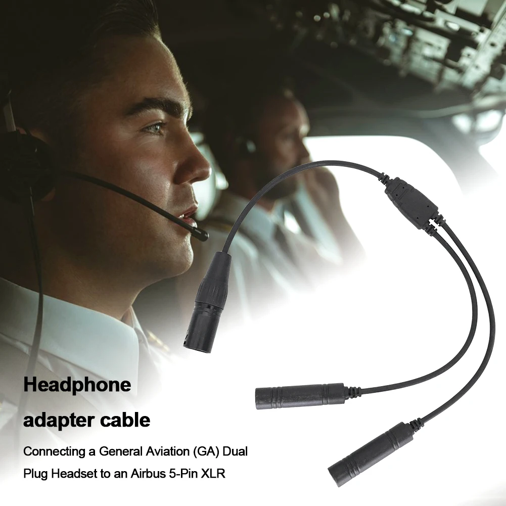 GA double fiches vers Airbus 5 broches XLR câble adaptateur universel mâle à femelle Aviation casque connecteur accessoires pour Communication