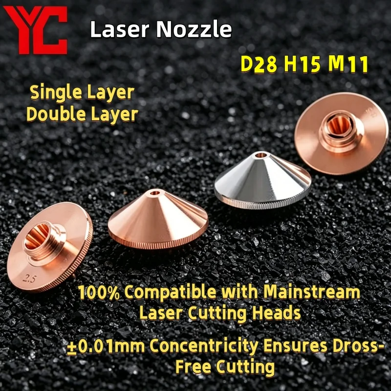 d28-h15-m11-レーザー切断ノズル単層-二重層-10-ピース-セットレーザーノズル-boci-raytools-precitec-wsx-hsg-bodor-hans-ノズル用-caliber-10-50
