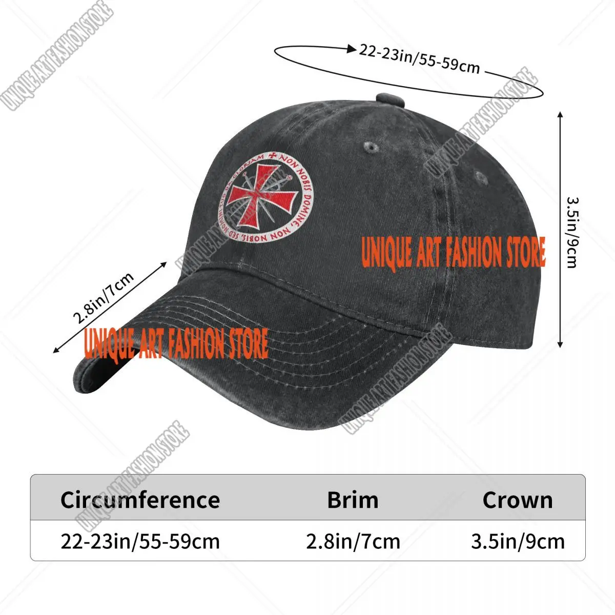 Dad Hats Templar Cross Non Nobis Domine Crusader Knight's Cross Knight Women's Hat Sun Visor Baseball Caps Freemason Peaked Cap