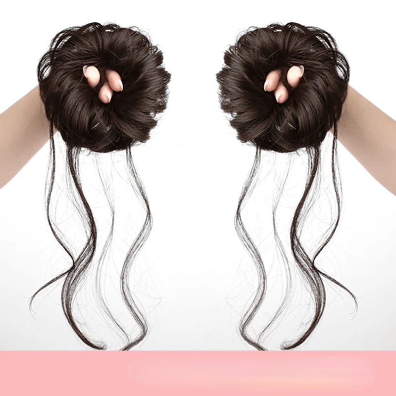 Messy Hair Bun Hair Scrunchies Extension Curly Wavy Messy Synthetic Chignon For Women Hairpiece Hair Accessories For Women