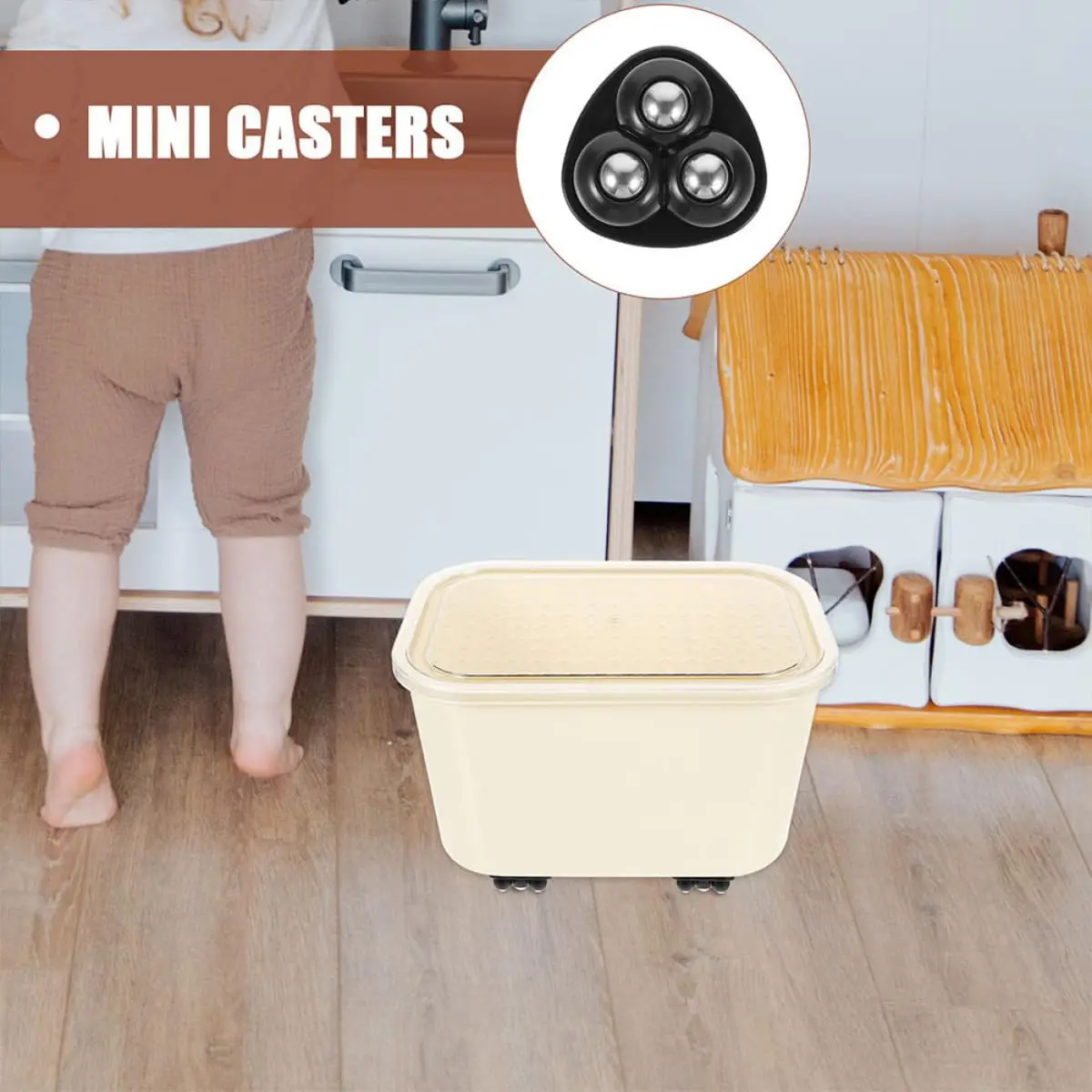 Self Adhesive Casters, Suitable for Electrical Sliders and Rollers, Thin Rotating Wheels for Furniture Storage Boxes, Black