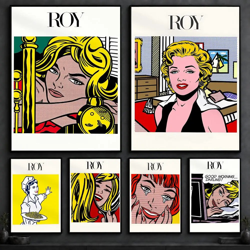 Artist R-Roy LichtensteinS Poster Art  Self-Adhesive No Glue Residue Wall Decor for Bedroom Living Room