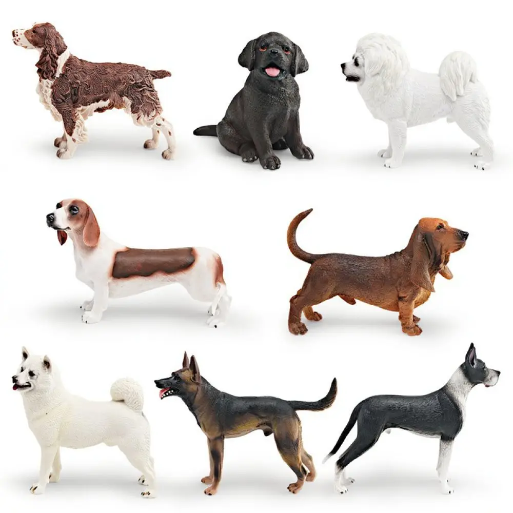 Collectible Pet Dog Figures Realistic Animal Statues German Shepherd Shiba Inu Springer Spaniel Basset Hound Desktop Decoration