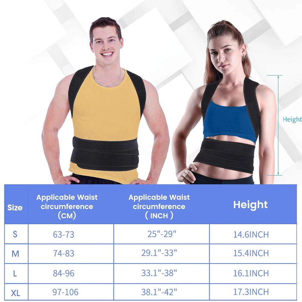 

Ergonomic Hunchback Corrector Belt Premium Posture Corrector Adjustable Back Brace For Office Home Sports Reusable Comfortable