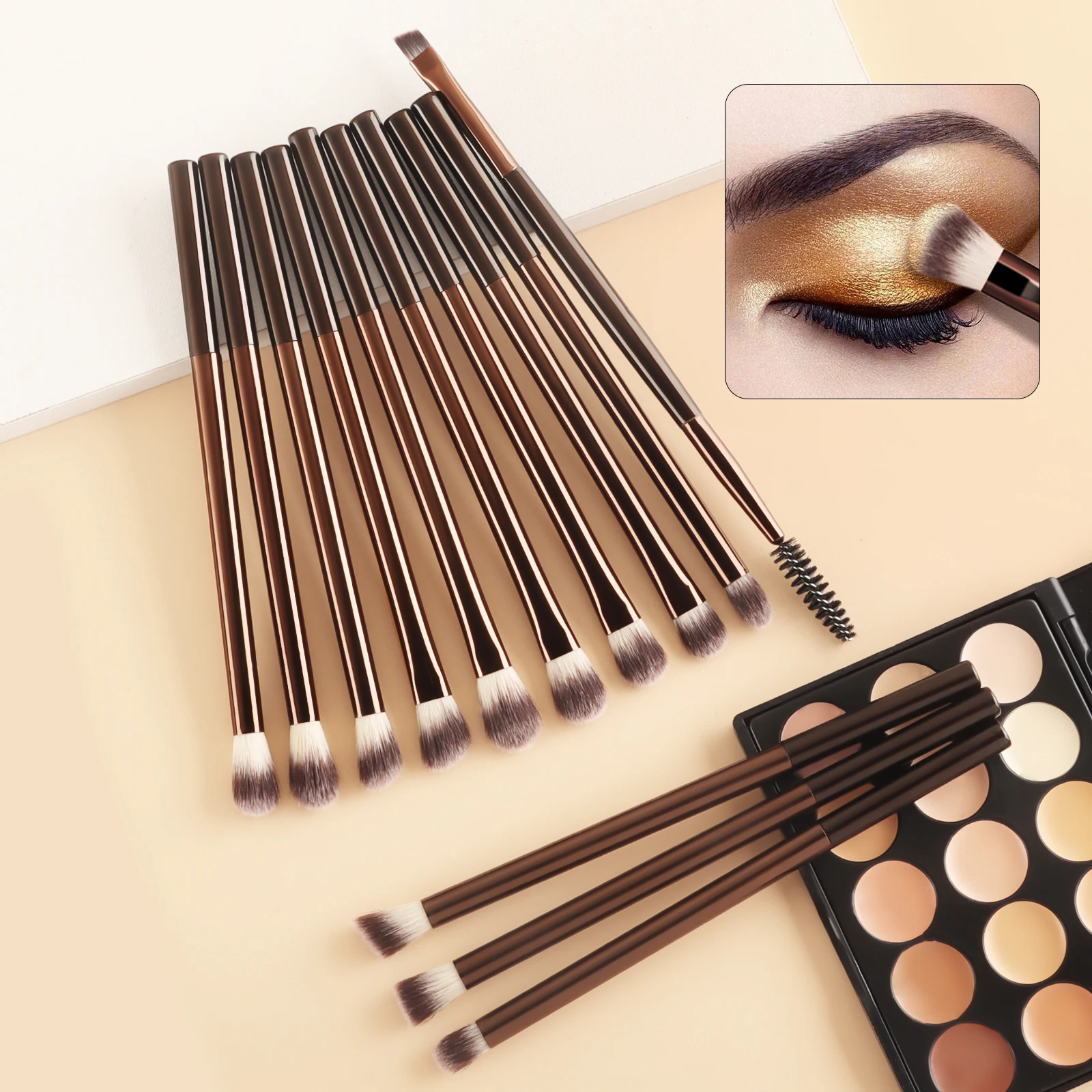 20 pçs multi fundação especialidade pincéis de maquiagem conjunto sombra de olho feminino cosméticos pó solto blush mistura beleza corretivo escova