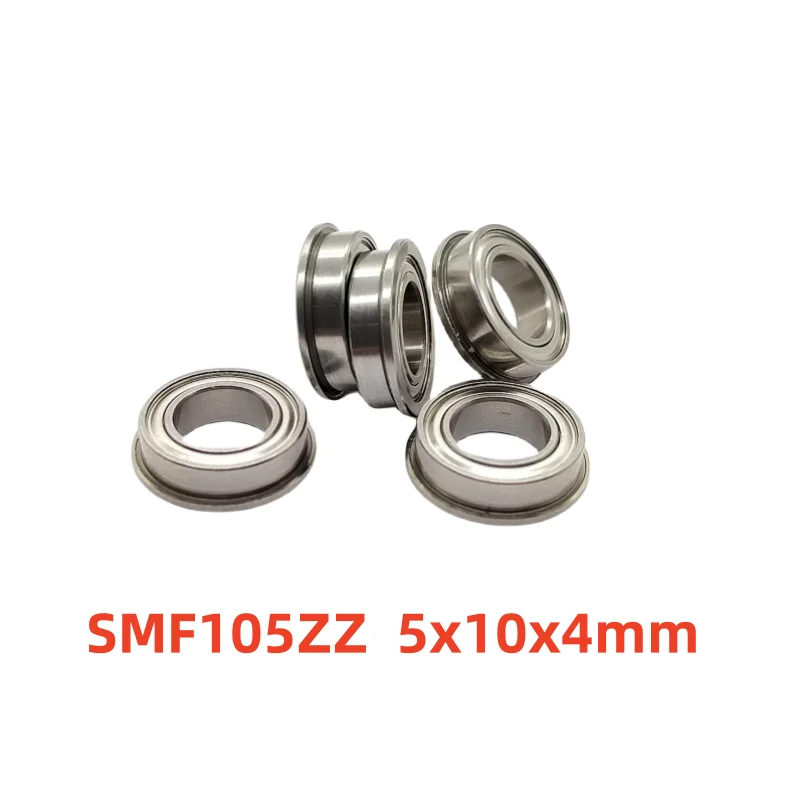 50pcs stainless steel flanged bearing SMF105ZZ 5x10x4mm flange miniature ball bearings SMF105 -2Z MF105ZZ 5*10*4 mm ABEC-5