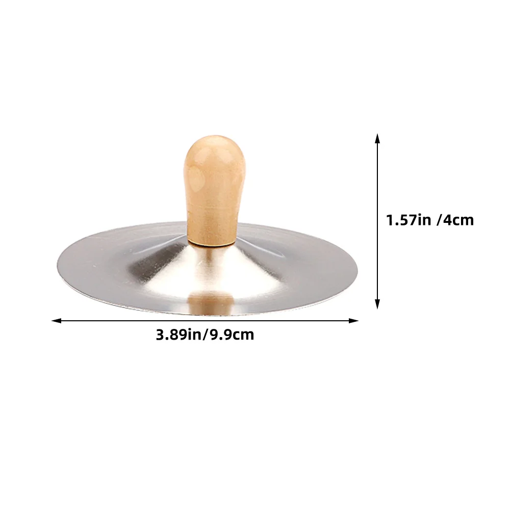 2 قطعة الصنج النحاسي مقبض خشبي معدني خفيف الوزن أداة قرع اليد لأداء موسيقى الرقص الشرقي