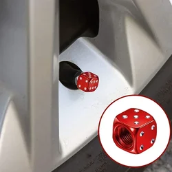 Haste de alumínio Dice Wheel, Tampa de poeira da válvula de ar, Tampa para carro, caminhão, motocicleta, bicicleta, pneu, pneu, novo, 4pcs por conjunto