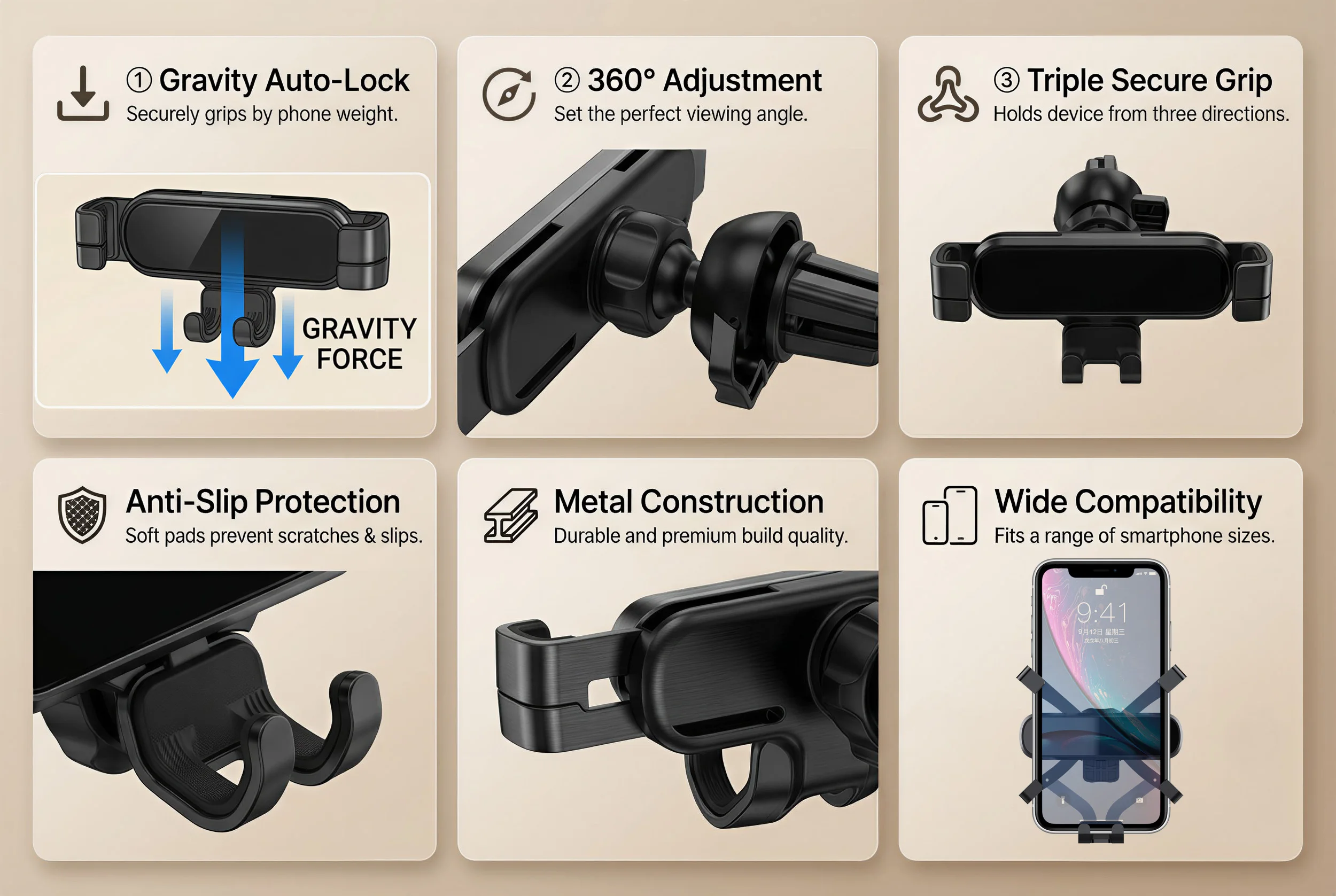 Für Jeep Wrangler JL 2024 2025 2026 2027 Smartphone-Halterung, Bildschirm-Fixierbasis, OEM-Clip-On-Design 2-in-1 Telefonhalterung & Basis-Kit – Detail 19