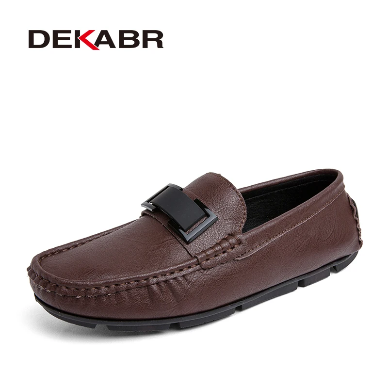 DEKABR Fashion Casual Driving Genuine Leather Wear-resistant High Quality Shoes Flats Anti-skid Doudou Trendy Men Shoes