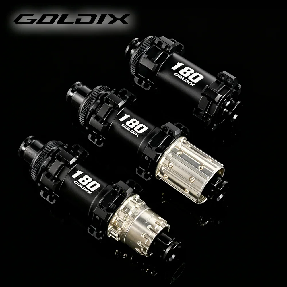 GOLDIX R180 Rennradnabe, Centerlock-Scheibenbremsen-Carbon-Speichennabe, 60T Ratchet-System, 20/24 Loch Steckachse, Kompatibel mit Sh